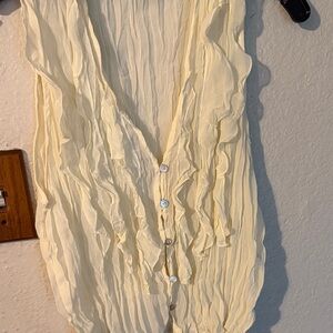 Zara Cream Ruffled Blouse